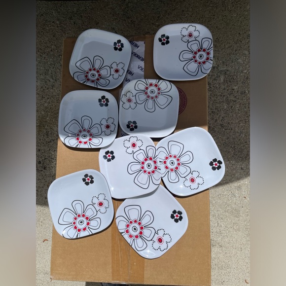 Vintage a lot of eight target home melamine square appetizer plates - Picture 5 of 5